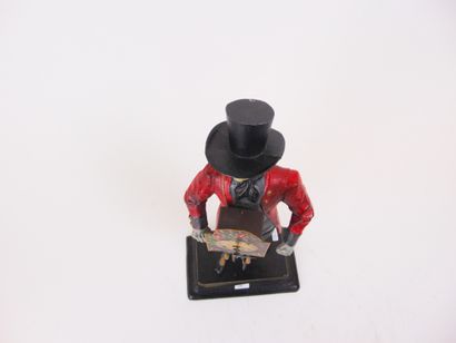 null Figure of a dandy supporting a clock, late 20th century, lacquered regulator,...