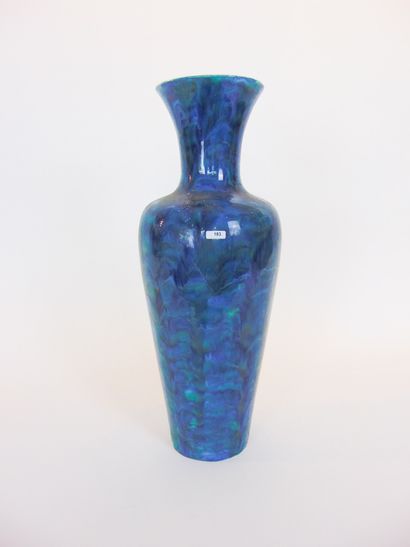 null Large vase, 20th century, ceramic with jasper glaze, h. 56.5 cm [luster].