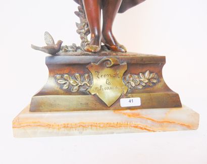 DEBUT Marcel (1865-1933) "Zeenal la Charmeuse", circa 1900, épreuve en bronze à patine...