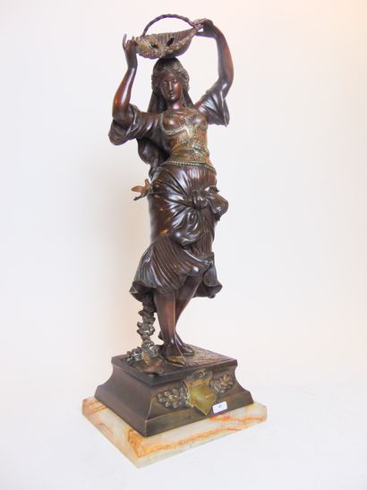 DEBUT Marcel (1865-1933) "Zeenal la Charmeuse", circa 1900, bronze proof with a shaded...