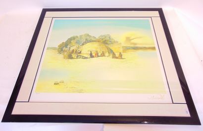 DALI Salvador [éditions] "African Tribe", circa 2000, polychrome lithograph, justified...