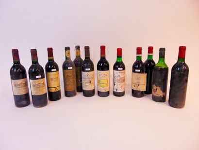 BORDEAUX Rouge, douze bouteilles :

- (MONTAGNE-SAINT-ÉMILION), Château Beauséjour...