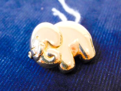 null Broche éléphant design en or jaune (18 carats), poinçon, l. 3 cm, 5 g env.