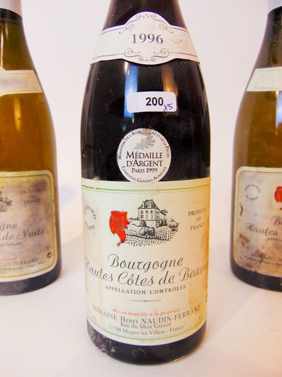 BOURGOGNE Red and white, five bottles:

- (HAUTES-CÔTES-DE-BEAUNE), red, Domaine...