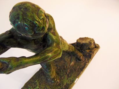 DEMANET Victor (1895-1964) "Woodcutter", early 20th century, bronze proof with shaded...