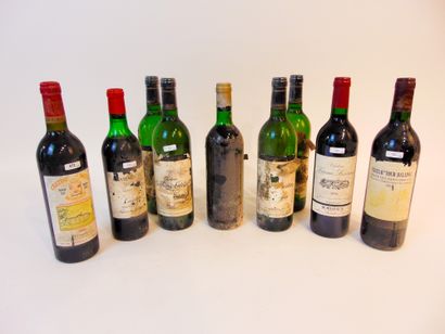 BORDEAUX Rouge et blanc, neuf bouteilles :

- (MARGAUX), rouge, Château Dauzac, 5e...