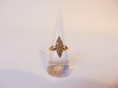 null Marquise in yellow gold (18 carats) paved with diamonds, hallmarks, t. 53, 5...