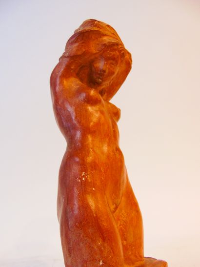 GEILFUS Marius (1917-) "Bather", mid-20th century, statuette in terracotta patina...