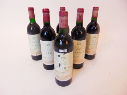 BORDEAUX (SAINT-ÉMILION) Rouge, Château Matras, grand cru 1990, six bouteilles [altérations...