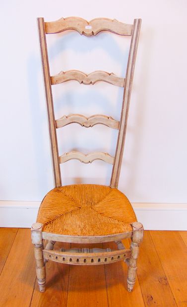 null Varia of seats, 19th-20th century, wood, four pieces (three with straw seat)...