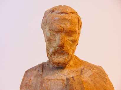 GEILFUS Marius (1917-) "Carpenter", 194[0], plaster statuette with light patina,...