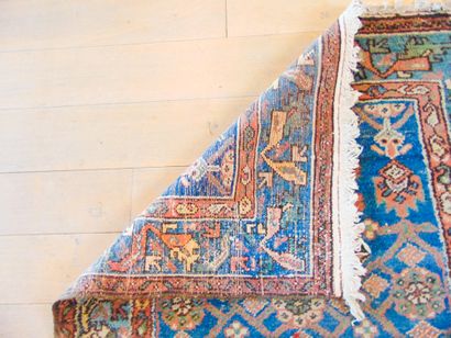 null A Persian gallery carpet in the Nahavand style with polychrome geometric motifs...