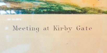 ALKEN Henry (1785-1851) [d'après] "Meeting at Kirby Gate", lithographie rehaussée,...