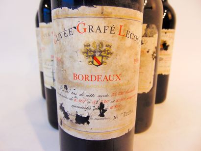 BORDEAUX Red, Cuvée Grafé-Lecocq 1989, six bottles [bottom neck, label alteratio...