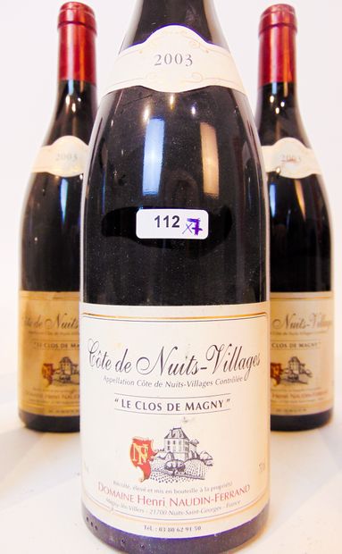 BOURGOGNE (HAUTES-CÔTES-DE-NUITS) Rouge, Domaine Naudin-Ferrand 2003, sept bouteilles...
