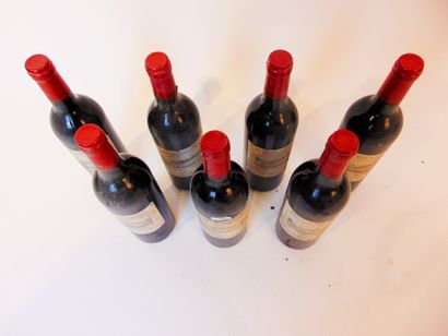 BORDEAUX (SAINT-ÉMILION) Rouge, Domaine du Petit Musset 2004, sept bouteilles [bas-goulot,...