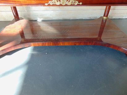 null Rectangular coffee table, Empire style, mahogany veneer, gilt bronze ornaments...