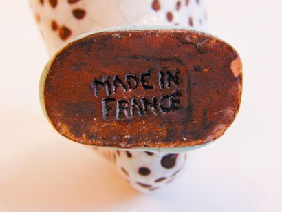 France "Mouton", XXe, sujet en céramique émaillée, marque, l. 19 cm [éclat].