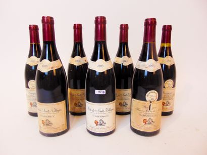 BOURGOGNE (HAUTES-CÔTES-DE-NUITS) Rouge, Domaine Naudin-Ferrand 2003, sept bouteilles...