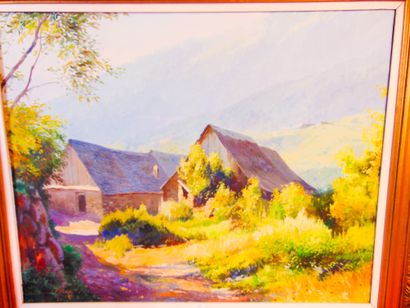 CASANOVA "Paysage montagneux", XXe, huile sur toile, signée en bas à gauche, 65x81...