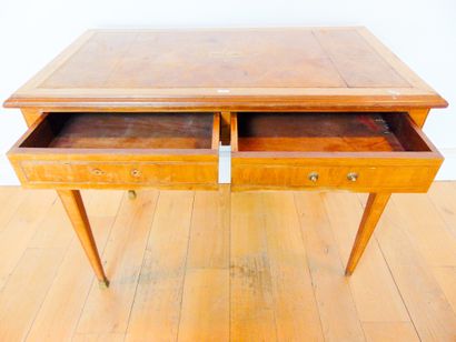 null Louis XVI style writing table opening by two drawers in the belt, 20th century,...