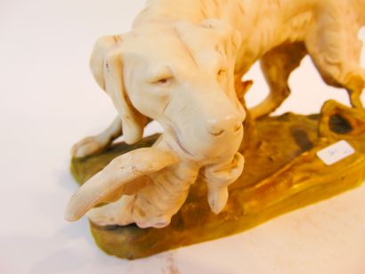null Three canine subjects, 20th century, glazed ceramic:

- BESWICK - ENGLAND, marked,...