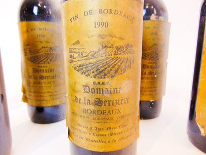 BORDEAUX Red, Domaine de La Serizière 1990, seven bottles [label alterations].