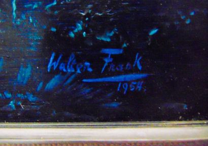 Frank Walter "Paysages congolais (Effets atmosphériques)", mi-XXe, deux huiles sur...