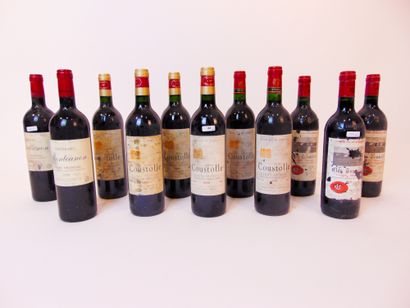 BORDEAUX (CANON-FRONSAC) Rouge, onze bouteilles :

- Château Coustolle 1999 (deux)...