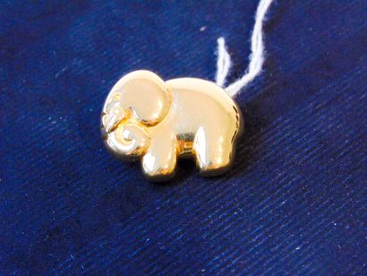 null Design elephant brooch in yellow gold (18 carats), hallmark, l. 3 cm, 5 g a...