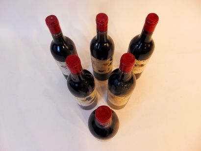 BORDEAUX Rouge, Cuvée Grafé-Lecocq 1989, six bouteilles [bas-goulot, altérations...