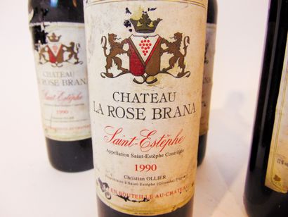 BORDEAUX (SAINT-ESTÈPHE) Red, Château La Rose-Brana 1990 (four) and 2000 (three),...