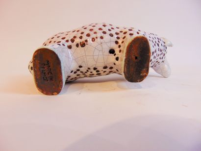 France "Mouton", XXe, sujet en céramique émaillée, marque, l. 19 cm [éclat].