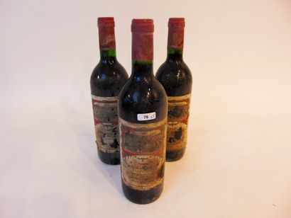 BORDEAUX (MARGAUX) Rouge, Château La Rose-Maucaillou 1983, trois bouteilles [altérations...
