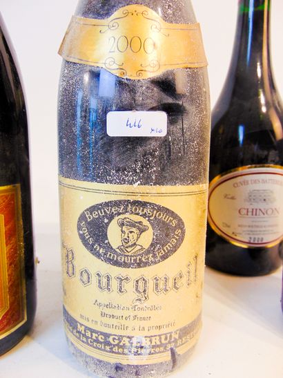 VAL-DE-LOIRE Rouge, dix bouteilles :

- (CHINON), Clos de Neuilly 1998, une bouteille...