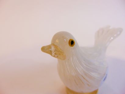 MURANO "Dove", 20th century, hot-worked filigree glass, l. 13.5 cm [chip].