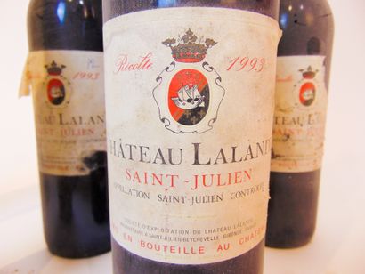 BORDEAUX (SAINT-JULIEN) Rouge, Château Lalande 1993, cinq bouteilles [altérations...