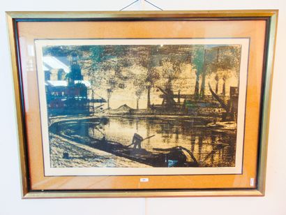 PAULUS Pierre (1881-1959) "Bord de Sambre", 20th, lithograph, signed lower right...