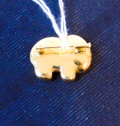 null Broche éléphant design en or jaune (18 carats), poinçon, l. 3 cm, 5 g env.
