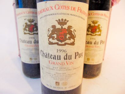 BORDEAUX (CÔTES-DE-FRANCS) Rouge, Château Le Puy 1996, six bouteilles (certaines...