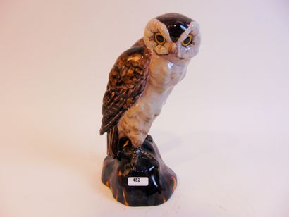 null "Owl", 20th century, glazed ceramic subject, mark, h. 23 cm.