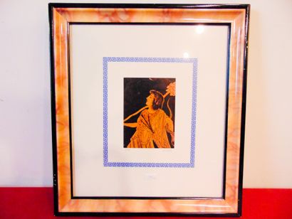 null "Aphrodite", "Dionysus", "Heracles" and "Maenad", suite of four framed reproductions,...