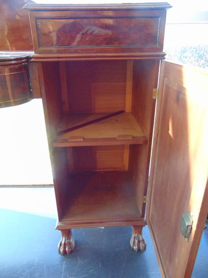 null English credenza opening with two leaves and five drawers in the belt, front...