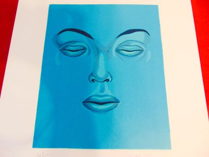 LABISSE FÉLIX (1905-1982) "Face", 20th, polychrome lithograph, signed lower right...