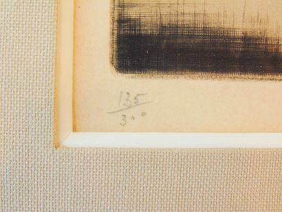 Wallet Taf (1902-2001) "Nature morte", XXe, eau-forte, signée en bas à droite et...