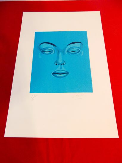 LABISSE FÉLIX (1905-1982) "Face", 20th, polychrome lithograph, signed lower right...