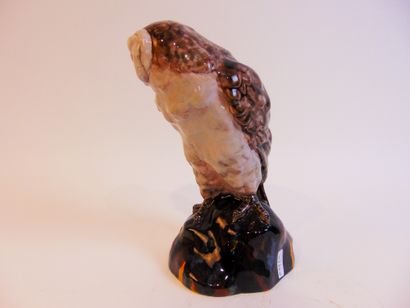 null "Owl", 20th century, glazed ceramic subject, mark, h. 23 cm.