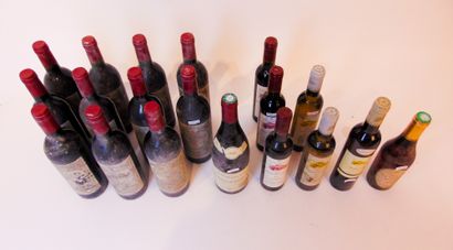 null Vins divers, rouge et blanc, dix-neuf bouteilles :

- BORDEAUX (MÉDOC), rouge,...