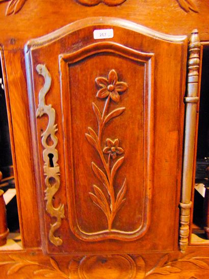 null A Louis XV style Provençal bread cabinet opening with a small leaf, 19th century,...