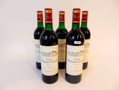 BORDEAUX (PAUILLAC) Rouge, Château Pontet-Canet, 5e grand cru classé 1987, cinq bouteilles...
